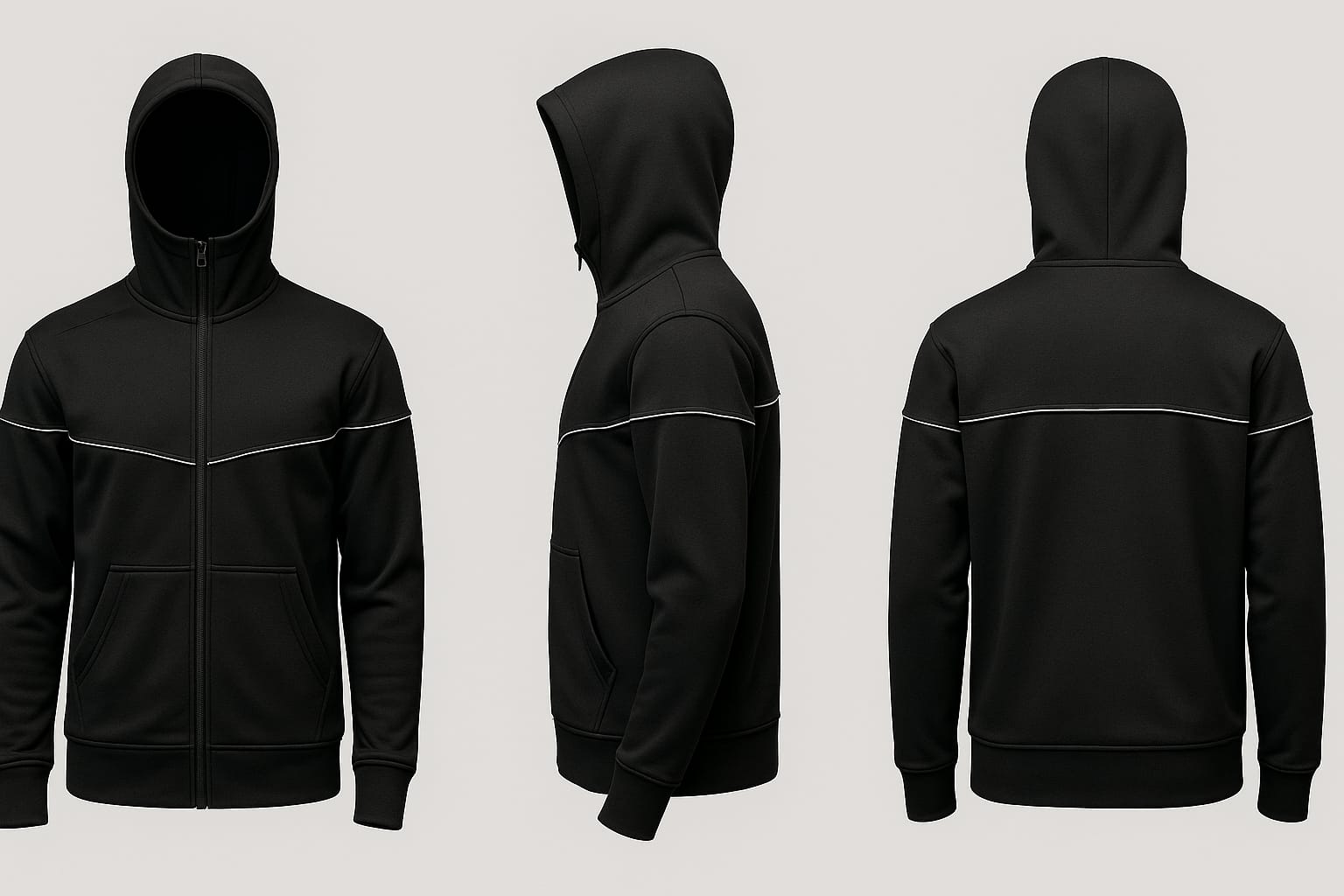 Black Ninja Tracksuit With Reflective stripes