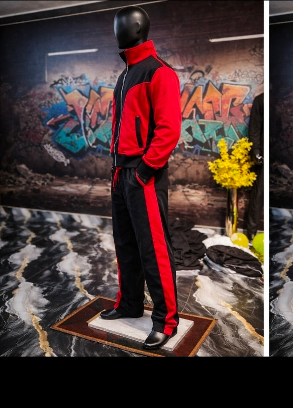 Glamnwear Red & Black Track Set