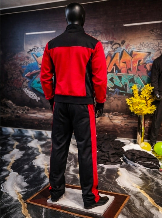 Glamnwear Red & Black Track Set