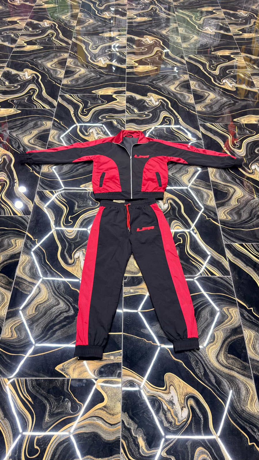 Glamnwear Red & Black Track Set